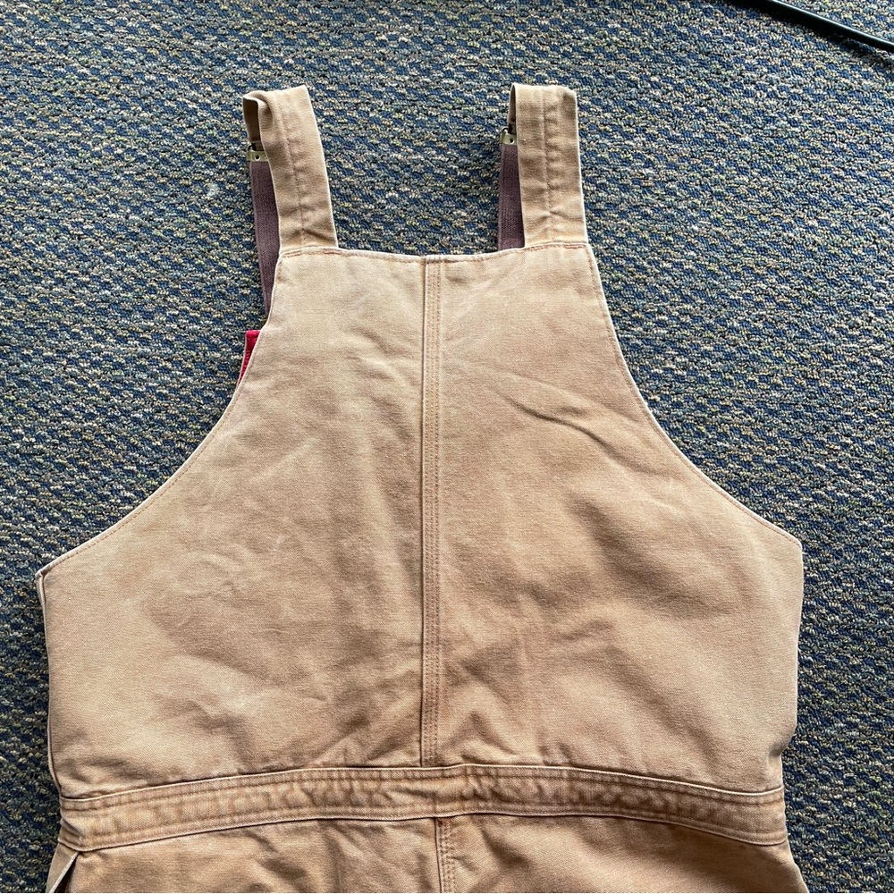 Carhartt Vintage Double Knee Insulated Cargo Work Overalls Distressed USA 38x34 - Picture 3 of 16